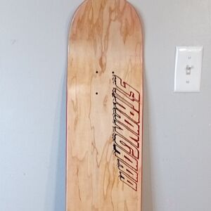 Brown Mixed Media Art Piece with Natural Wood Grain